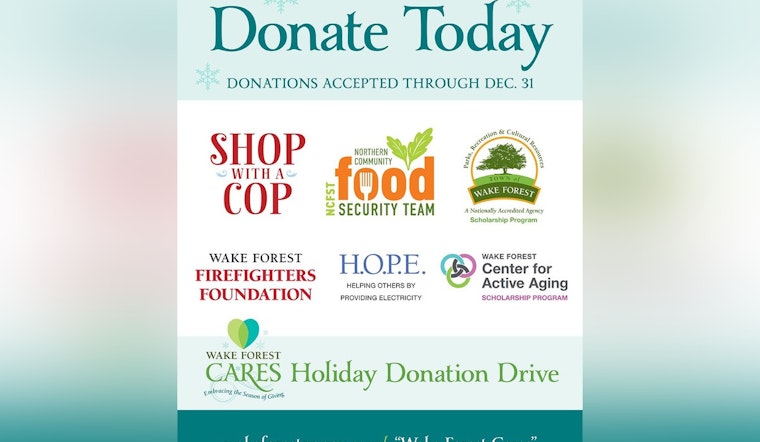 Wake Forest Launches Holiday Donation Drive to Benefit Local Charities and Community Programs