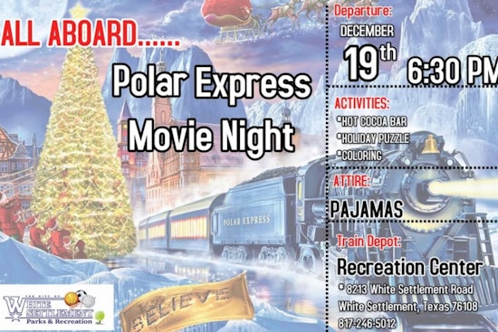 White Settlement Community Invited to Cozy Up for Annual Polar Express Movie Night