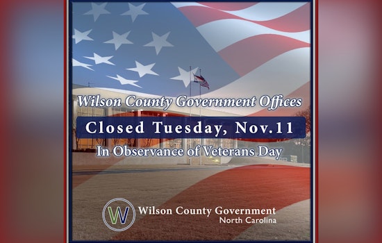 Wilson County Offices to Close on Veterans Day as Public Safety Services Remain Operational