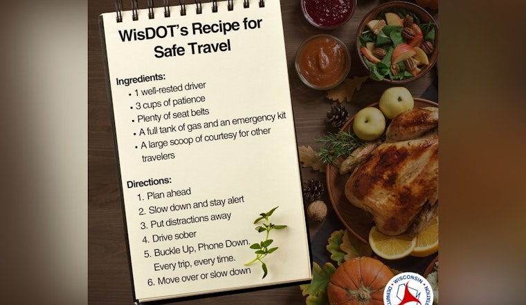 WisDOT Shares Key Tips for Safe and Smooth Thanksgiving Travel in Wisconsin