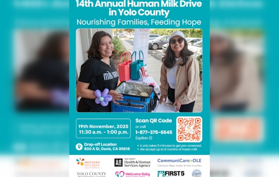 Yolo County Hosts 14th Annual Human Milk Drive to Support At-Risk Infants During National Prematurity Awareness Month