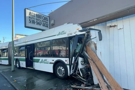 East Oakland Bus Slams Into Auto Shop, Sends 4 To Hospital
