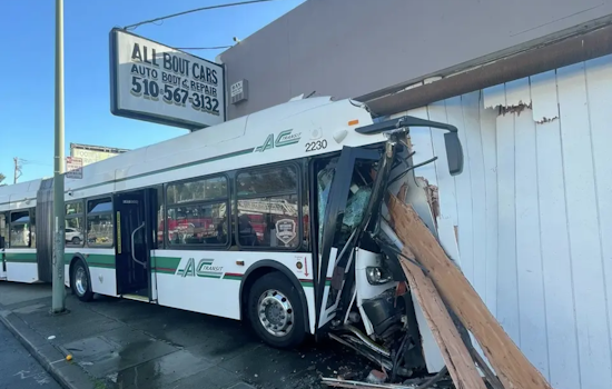 East Oakland Bus Slams Into Auto Shop, Sends 4 To Hospital