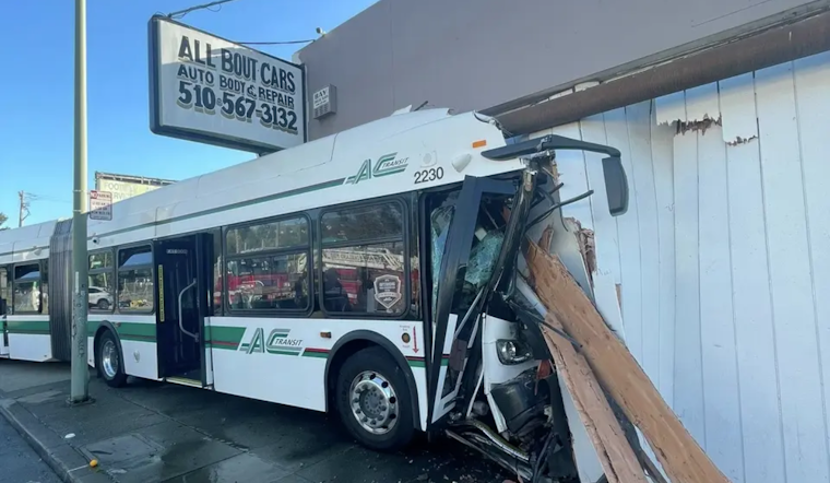 East Oakland Bus Slams Into Auto Shop, Sends 4 To Hospital