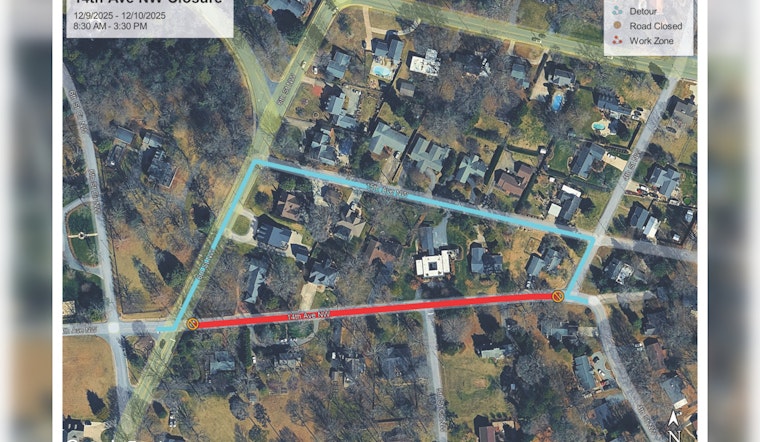 14th Avenue NW Set for 2-Day Tree Trimming Closure, Detours in Place for Commuters