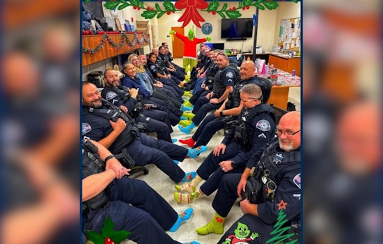 Adams County Sheriff's Deputies Bring Holiday Cheer with Grinch Socks at Colorado Courthouse