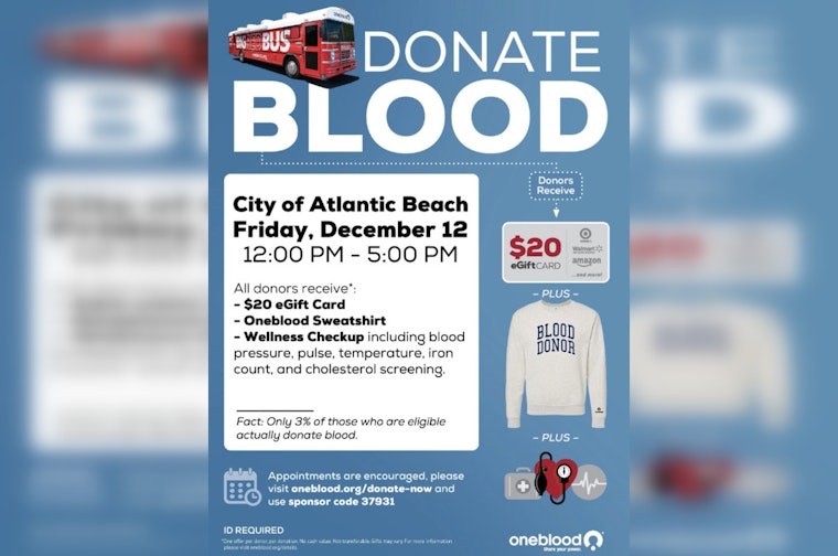 Atlantic Beach City Hall Welcomes Donors for Lifesaving Blood Drive This Friday