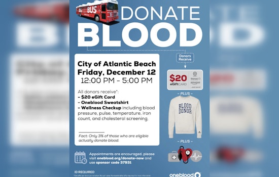 Atlantic Beach City Hall Welcomes Donors for Lifesaving Blood Drive This Friday