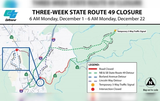 Auburn Motorists Brace for Three-Week Closure on State Route 49 for Roundabout Construction