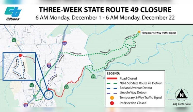 Auburn Motorists Brace for Three-Week Closure on State Route 49 for Roundabout Construction
