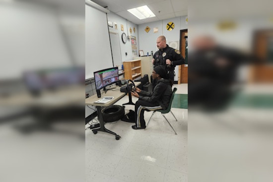 Bridgeton Police Swap Patrol for Pedagogy with Driving Simulator at Pattonville High School