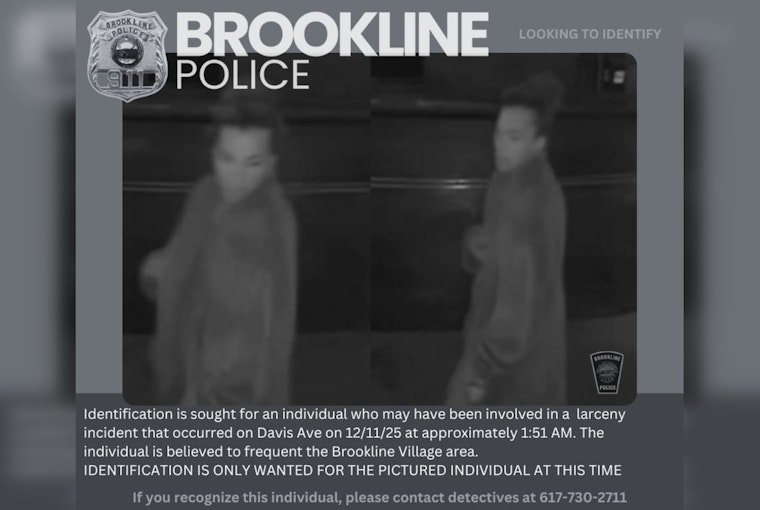 Brookline Police Seek Public's Help to Identify Suspect in Davis Ave Larceny Case