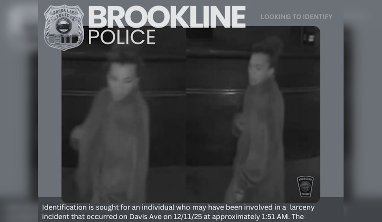 Brookline Police Seek Public's Help to Identify Suspect in Davis Ave Larceny Case