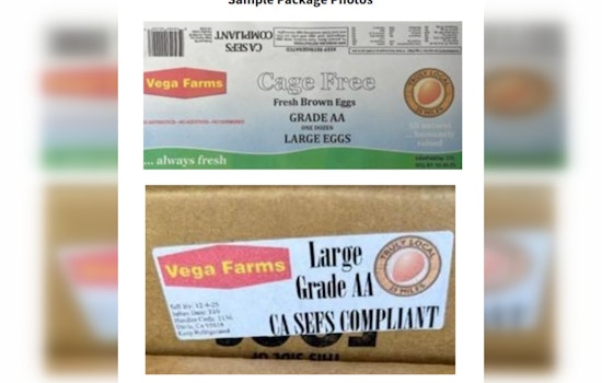 California Health Authorities Warn Against Salmonella Outbreak Linked to Vega Farms Eggs; Recall Underway