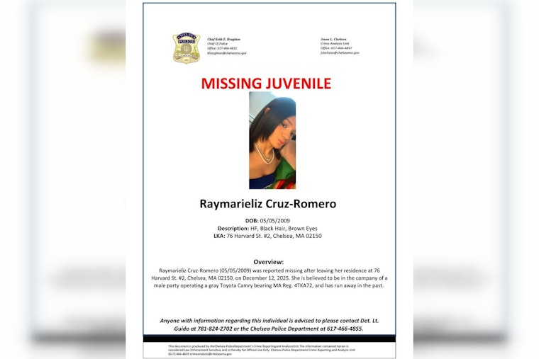 Chelsea Police Seek Public's Assistance in Locating Missing Teen Raymarieliz Cruz-Romero