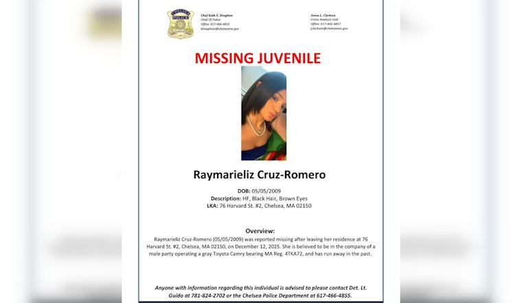 Chelsea Police Seek Public's Assistance in Locating Missing Teen Raymarieliz Cruz-Romero