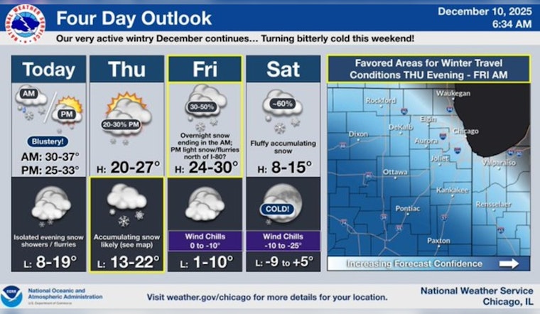 Chicago Prepares for Snowy and Windy Wednesday Commute, Weekend Snowfall Expected