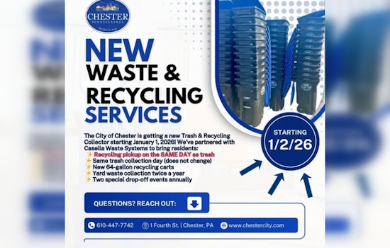City of Chester Announces New Year Waste Collection Schedule; Urges Residents to Follow Updated Guidelines