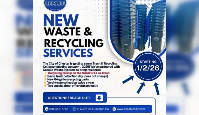 City of Chester Announces New Year Waste Collection Schedule; Urges Residents to Follow Updated Guidelines
