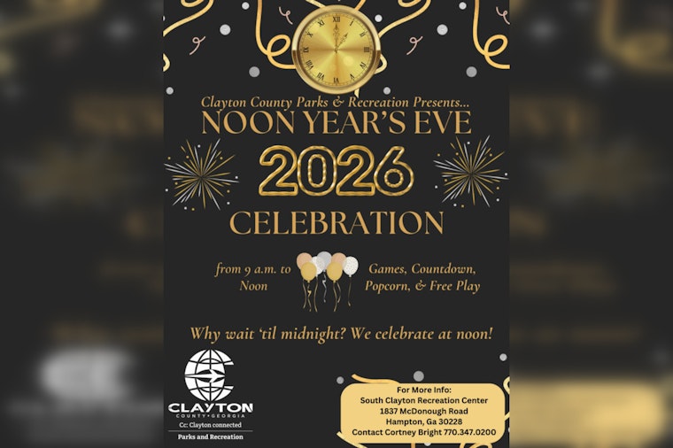 Clayton County to Host Family-Friendly Noon Year’s Eve Celebration in Hampton