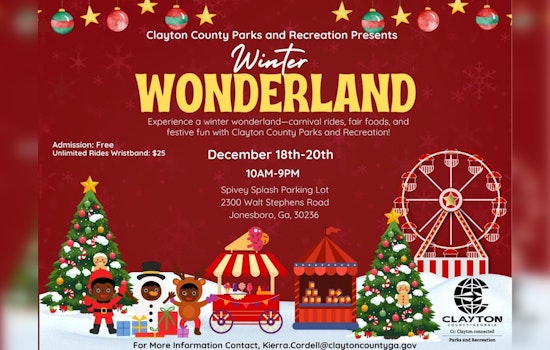 Clayton County to Host Festive Winter Wonderland Carnival in Jonesboro with Free Admission