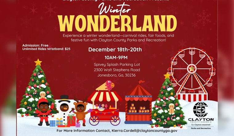 Clayton County to Host Festive Winter Wonderland Carnival in Jonesboro with Free Admission