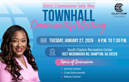Commissioner Tashé Allen Hosts District 3 Townhall in Clayton County, Offers Both In-Person and Virtual Participation Options