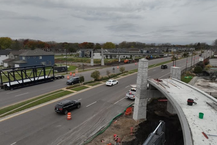 Coon Rapids Boulevard Closure Tonight for Pedestrian Bridge Installation, Detours in Place