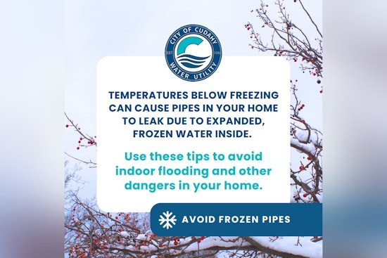 Cudahy City Offers Crucial Tips for Preventing Frozen Pipes During Cold Snap