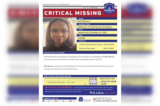 DC Police Intensify Search for Missing 15-Year-Old Nelsi Marrero, Seek Public's Aid