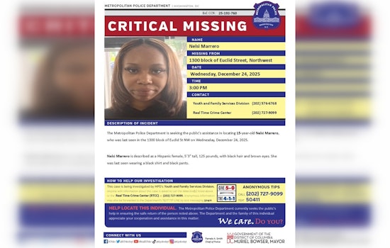 DC Police Intensify Search for Missing 15-Year-Old Nelsi Marrero, Seek Public's Aid