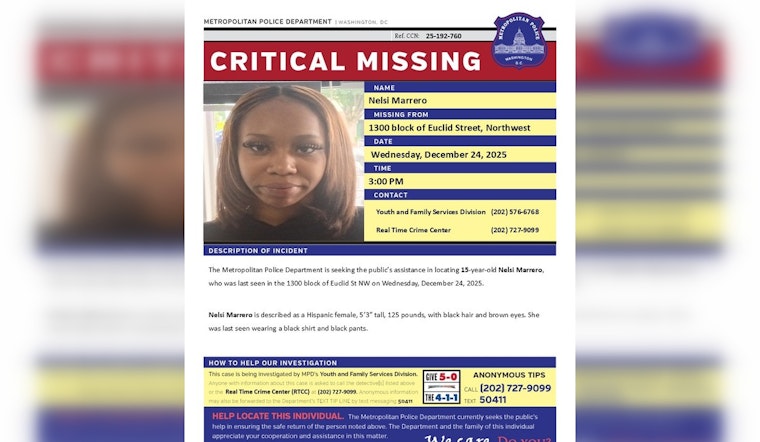 DC Police Intensify Search for Missing 15-Year-Old Nelsi Marrero, Seek Public's Aid