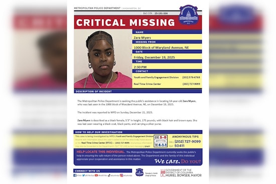 DC Police Issue Critical Alert for Missing 14-Year-Old, Seek Public's Help in Northeast Quadrant