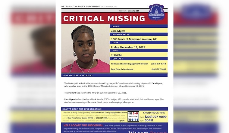 DC Police Issue Critical Alert for Missing 14-Year-Old, Seek Public's Help in Northeast Quadrant