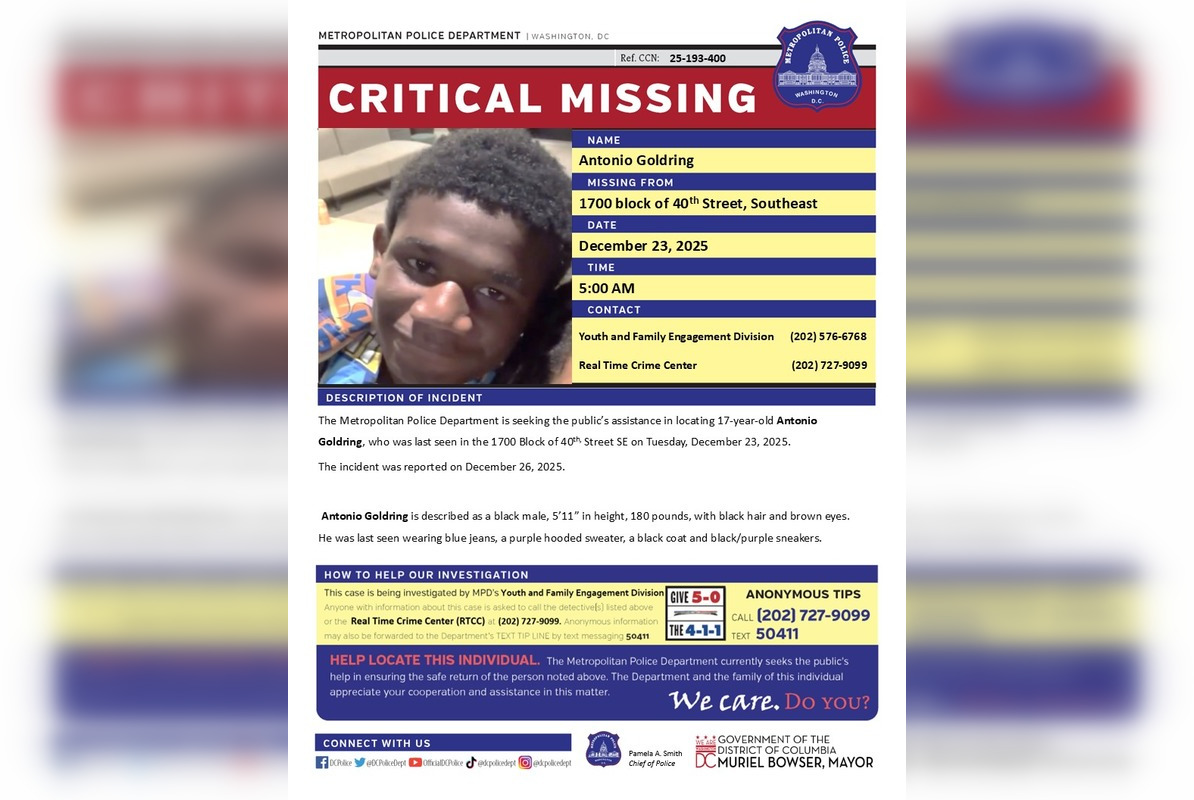 DC Police Seek Public's Help in Search for Missing Teen Antonio