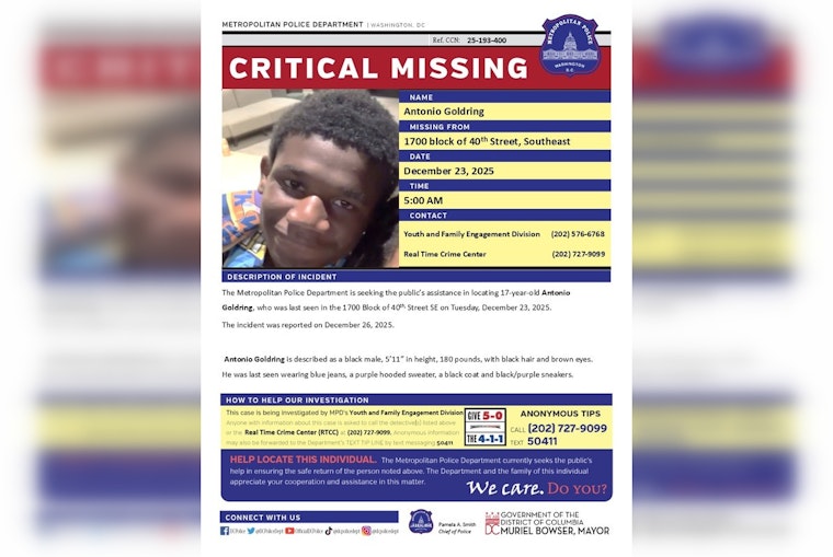 DC Police Seek Public's Help in Search for Missing Teen Antonio Goldring Last Seen in Southeast