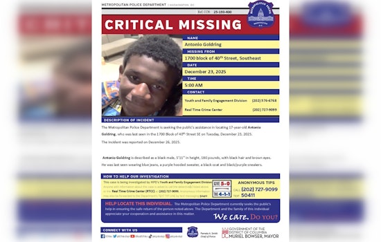 DC Police Seek Public's Help in Search for Missing Teen Antonio Goldring Last Seen in Southeast