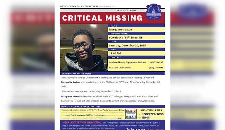DC Police Seek Public's Help to Find Missing Teenager Marquette Seaton Last Seen in Northeast Area