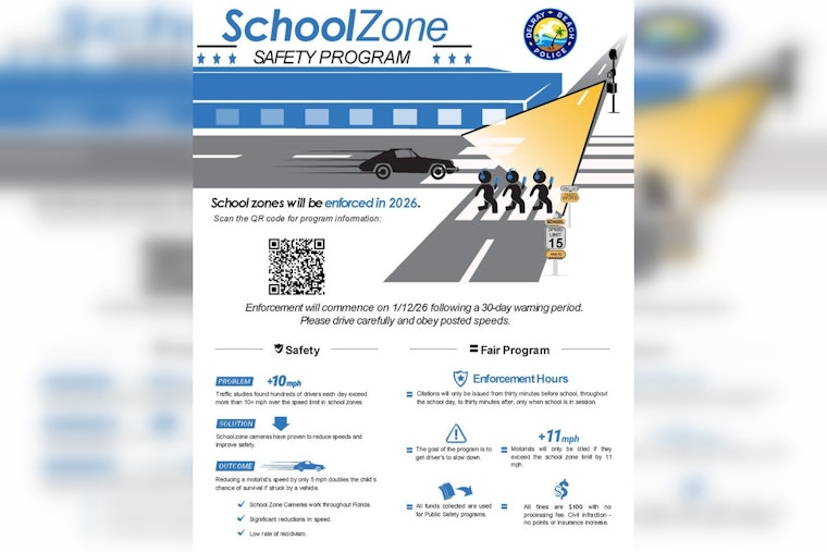 Delray Beach Initiates Warning Period for New School Zone Speed Cameras Near Local Schools