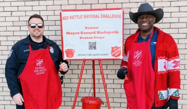 Denton Leaders Ring in Support: Mayor and Deputy Chief Champion Salvation Army's Red Kettle Fundraiser