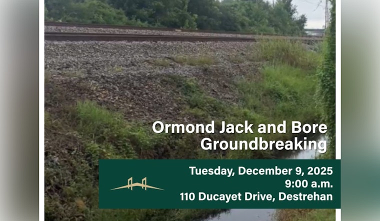 Destrehan to Break Ground on $10 Million Drainage Project, Parish Officials Invite Community Participation