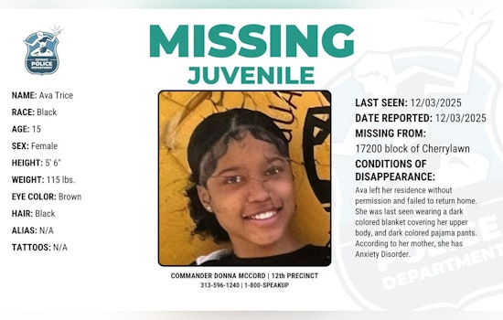 Detroit Police Seek Public's Help to Find Missing 15-Year-Old Ava Trice
