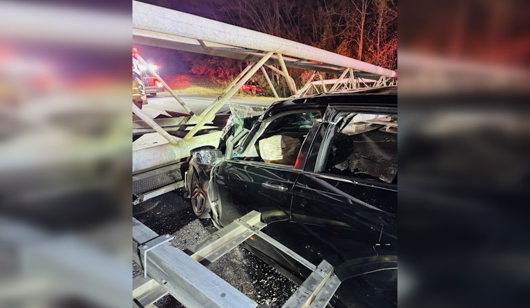 Driver Entrapped, Passengers Injured as Interstate Sign Collapses on Vehicle on I77 in Charlotte