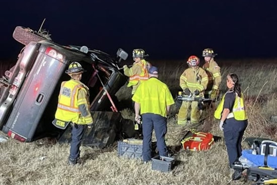Driver Miraculously Uninjured in Early Morning Rollover Accident in Godley, Emergency Crews Successfully Perform Rescue