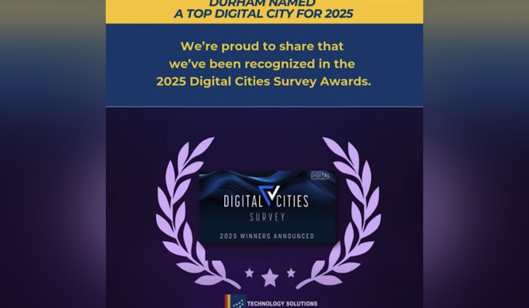 Durham, NC Celebrates 7th Place Ranking in 2025 Digital Cities Survey for Tech-Enhanced Services