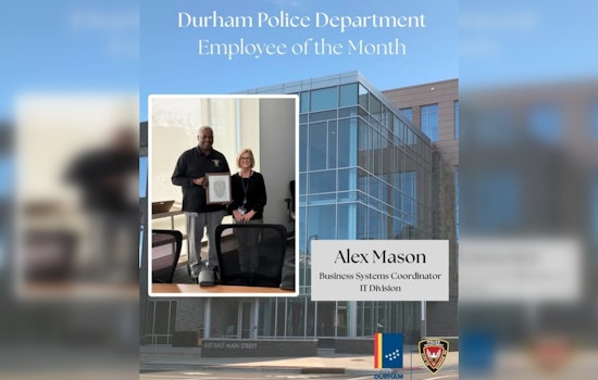 Durham Police Department Honors Alex Mason as IT Division's November Employee of the Month