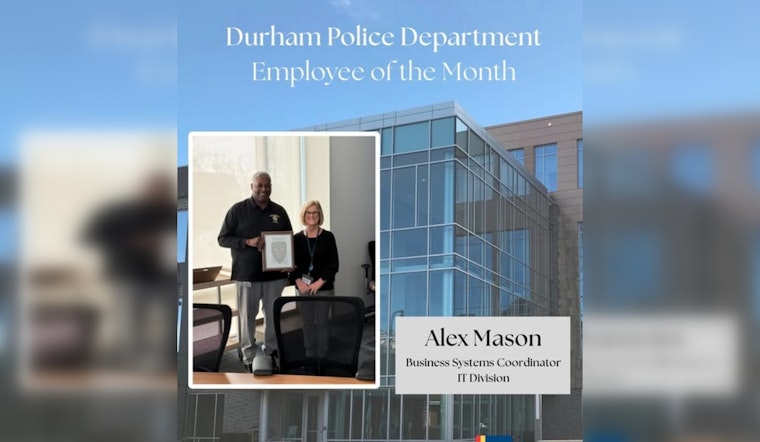 Durham Police Department Honors Alex Mason as IT Division's November Employee of the Month