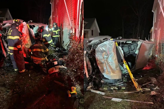 Early Morning Car Crash into Abington House Leaves Two Hospitalized and Residents Displaced