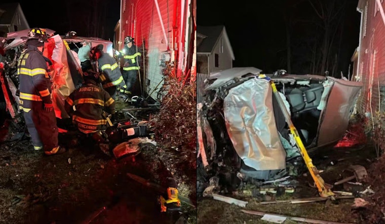 Early Morning Car Crash into Abington House Leaves Two Hospitalized and Residents Displaced
