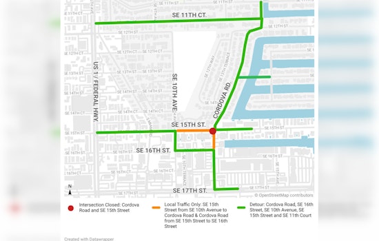 Emergency Sewer Repairs Prompt Road Closures in Fort Lauderdale, Waterway Advisory Issued